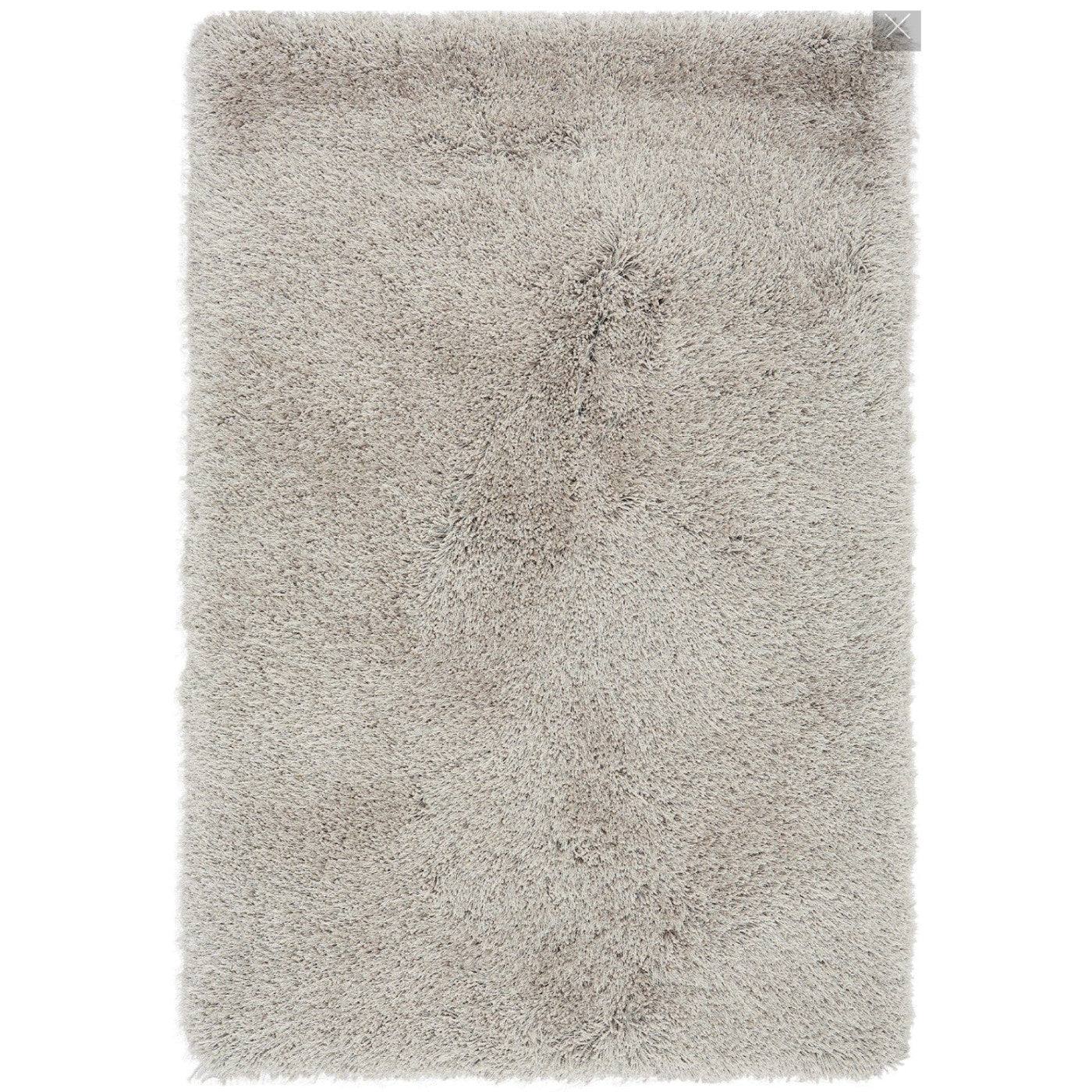 Cascade Plain Shinny Shaggy Rug - Grey, Silver, Cream, Mink, White, Blue - UK Online Furniture
