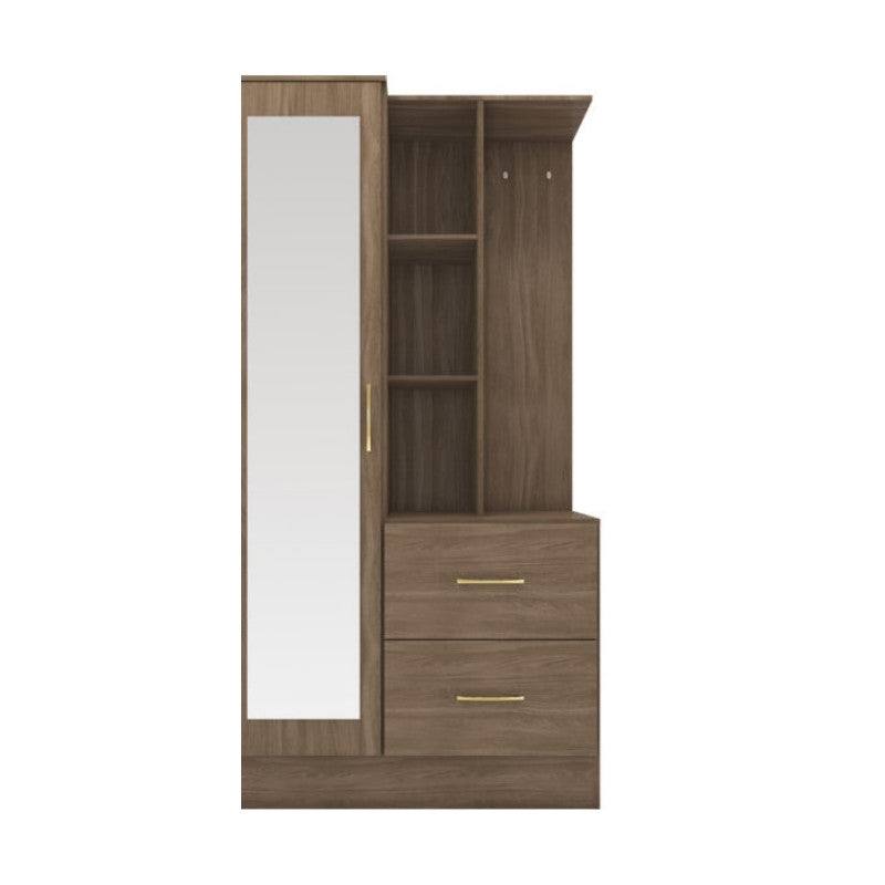 Nevada 1 Door Open Shelf Mirrored Wardrobe - UK Online Furniture