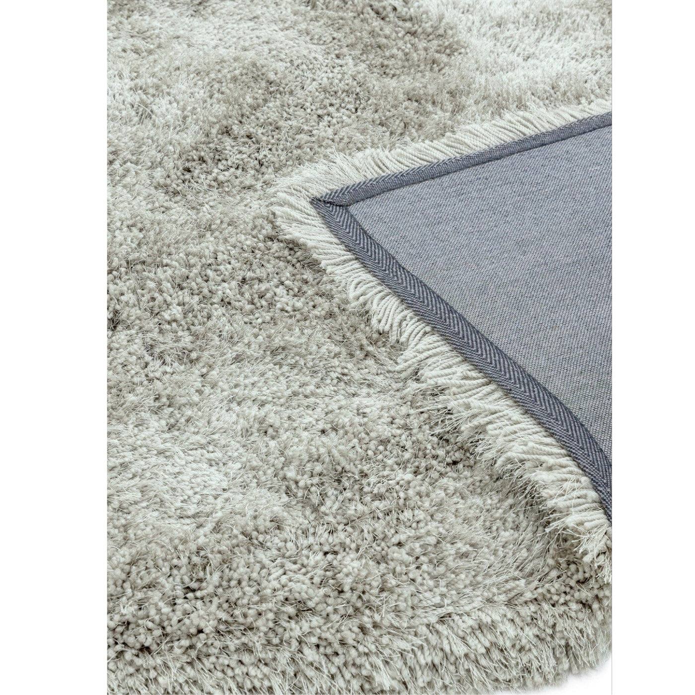 Cascade Plain Shinny Shaggy Rug - Grey, Silver, Cream, Mink, White, Blue - UK Online Furniture