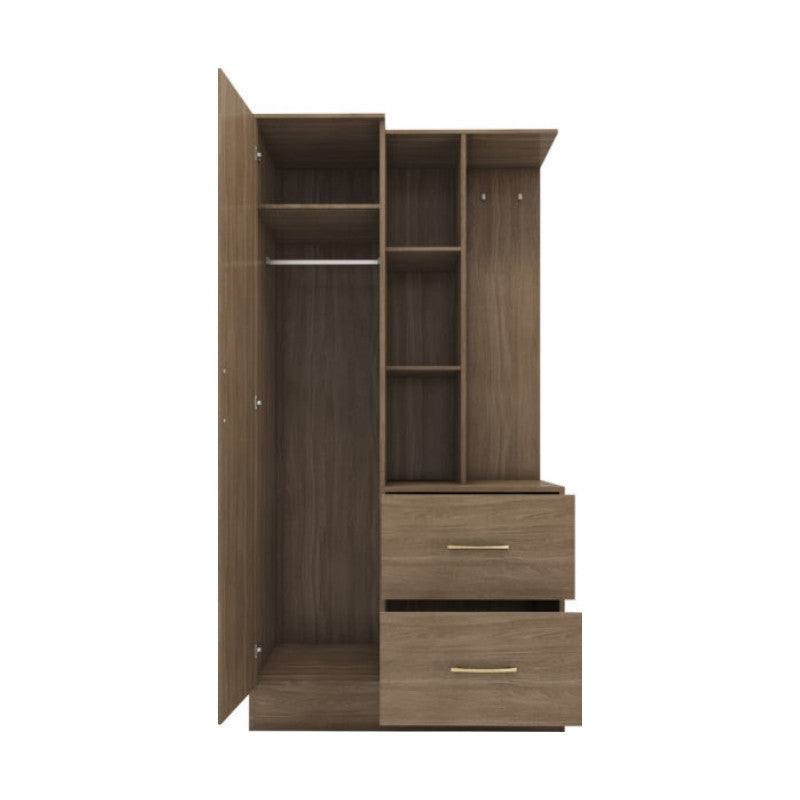 Nevada 1 Door Open Shelf Mirrored Wardrobe - UK Online Furniture