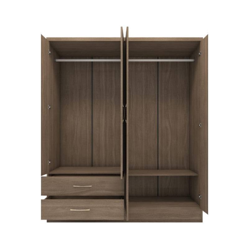Nevada 4 Door 2 Drawer Mirrored Wardrobe - UK Online Furniture