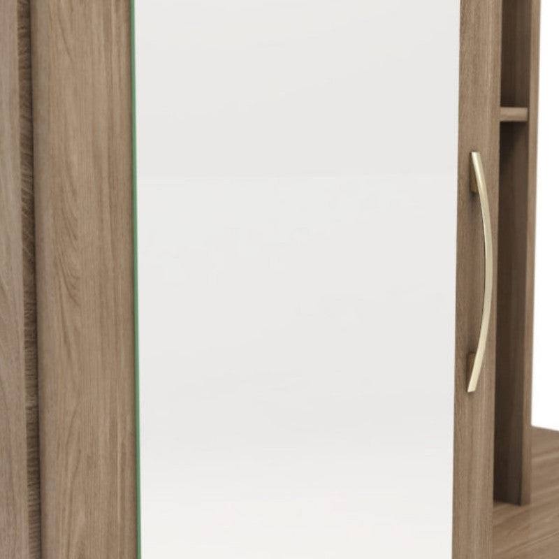 Nevada 1 Door Open Shelf Mirrored Wardrobe - UK Online Furniture