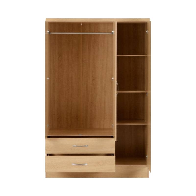 Nevada 3 Door 2 Drawer Mirrored Wardrobe - UK Online Furniture