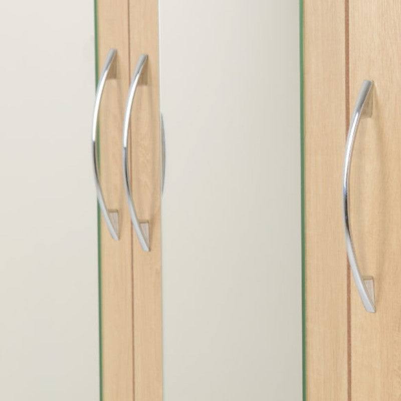 Nevada 3 Door 2 Drawer Mirrored Wardrobe - UK Online Furniture