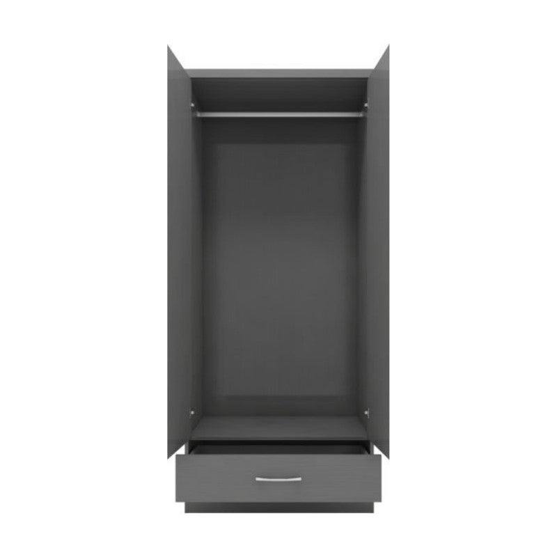 Nevada 2 Door 1 Drawer Mirrored Wardrobe - UK Online Furniture