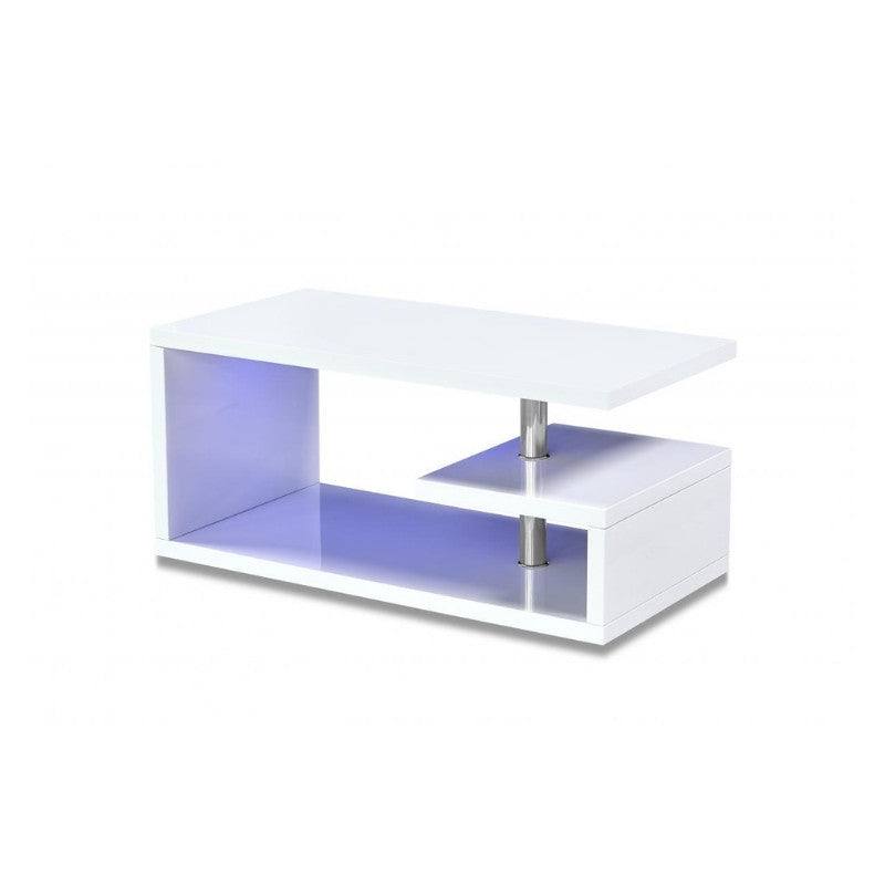 Astana LED Coffee Table, White High Gloss - UK Online Furniture