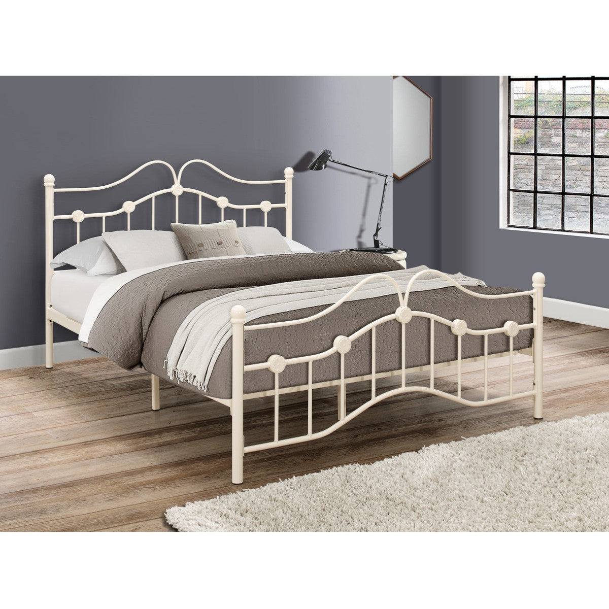 Canterbury Cream Metal Bed - Single, Queen, Double - UK Online Furniture