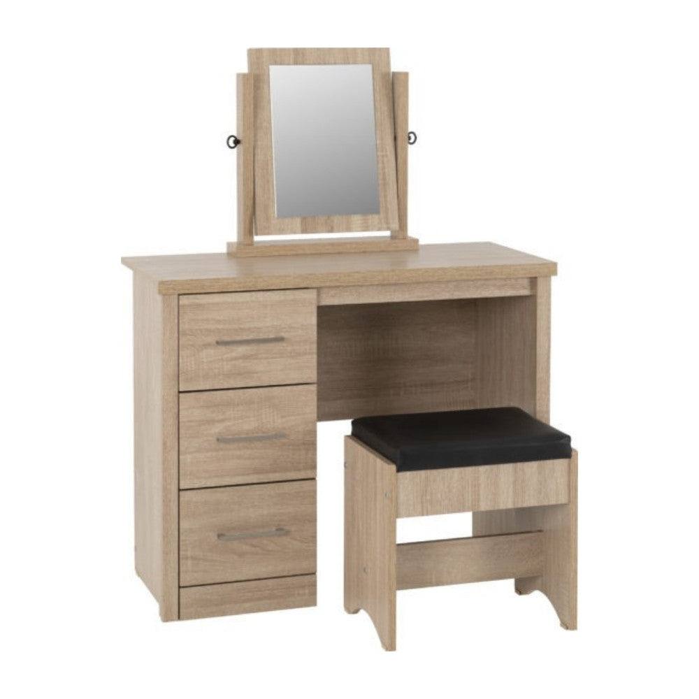 Lisbon 3 Piece Dressing Table Set with Mirror - UK Online Furniture