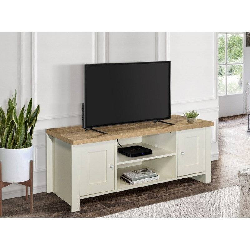 Highgate Large TV Stand - Navy, Cream, Grey - UK Online Furniture