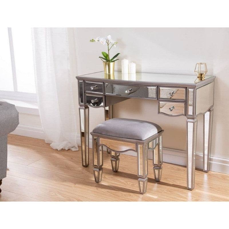 Elysee 5 Drawer Mirrored Dressing Table - UK Online Furniture