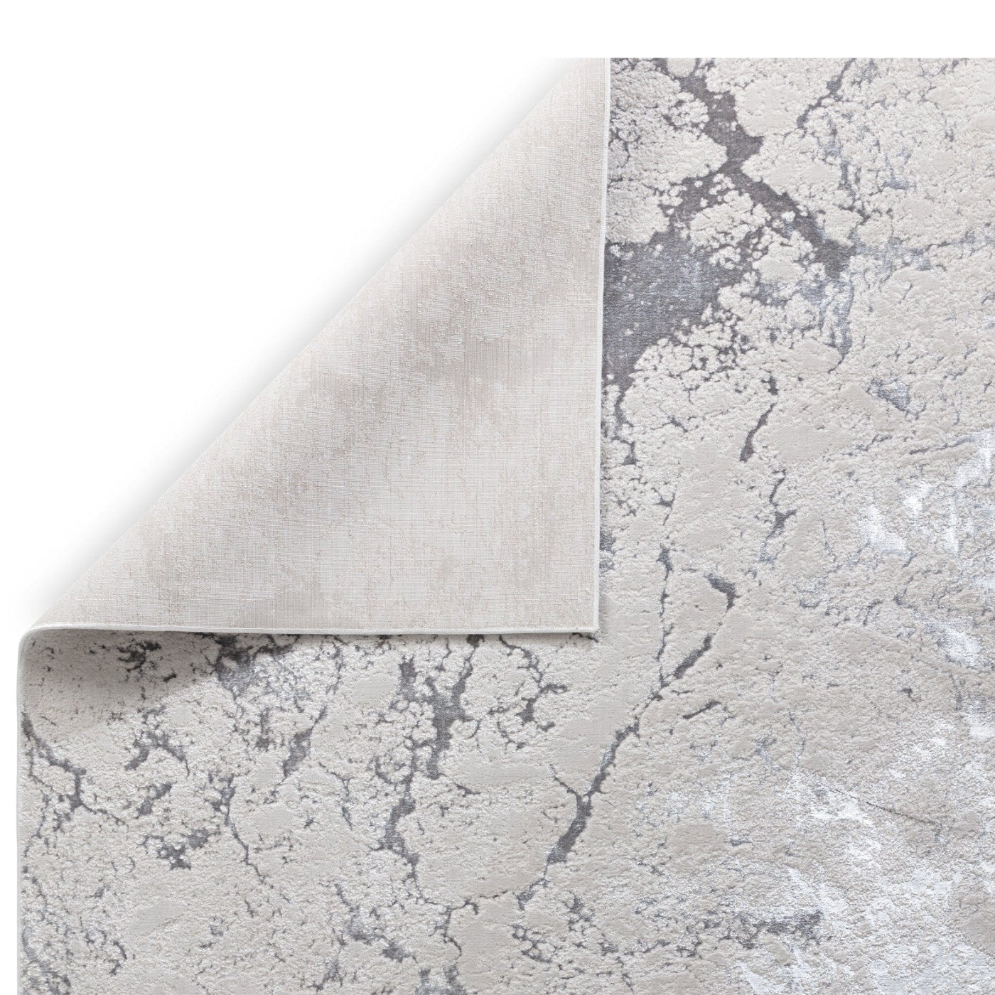 Aurora Solar Metallic Silver Rug - Abstract & Geometric - UK Online Furniture