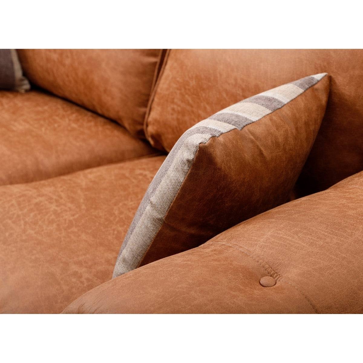 Oakland Leather Corner Sofa (Tan) - UK Online Furniture