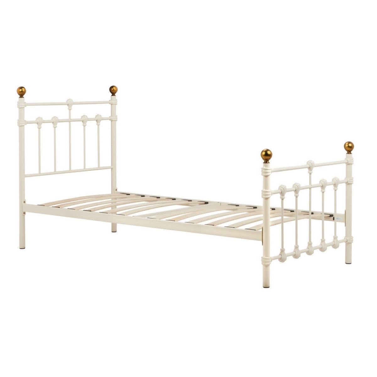 Atlas Cream Metal Bed - Single, Queen, Double - UK Online Furniture