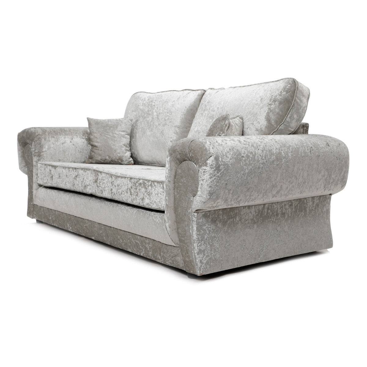 Tangent 3+2 Sofa Set in Black or Silver Crushed Velvet - UK Online Furniture