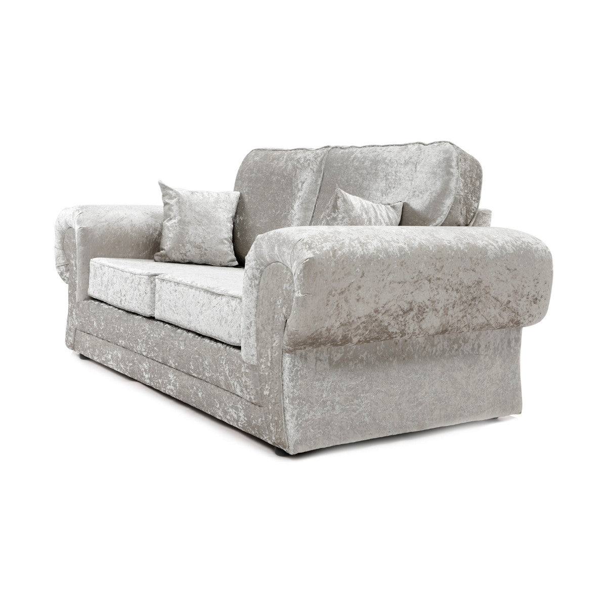 Tangent 3+2 Sofa Set in Black or Silver Crushed Velvet - UK Online Furniture