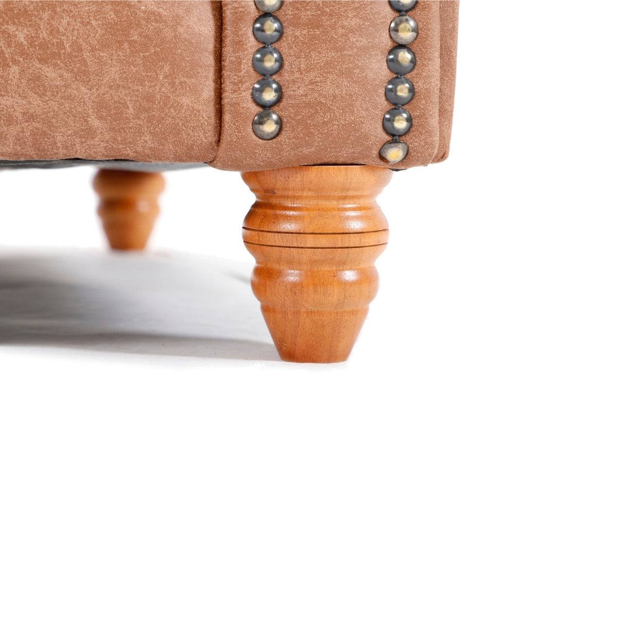 Oakland Leather Corner Sofa (Tan) - UK Online Furniture