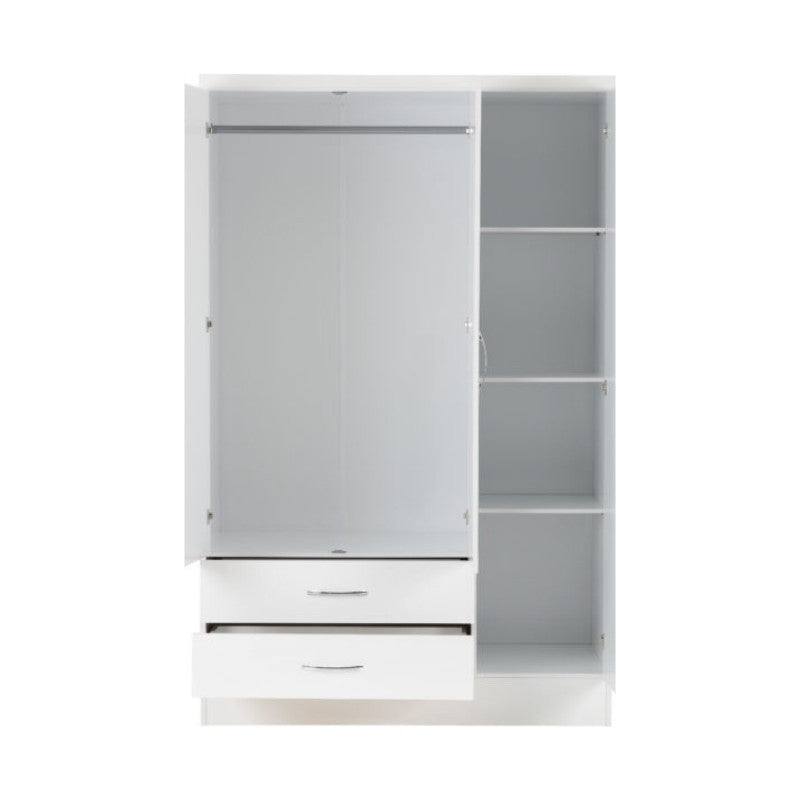 Nevada 3 Door 2 Drawer Mirrored Wardrobe - UK Online Furniture