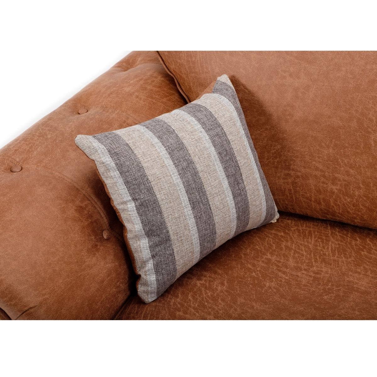 Oakland Leather Corner Sofa (Tan) - UK Online Furniture