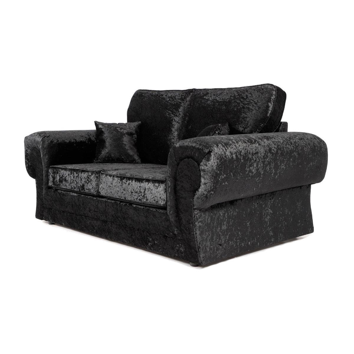 Tangent 3+2 Sofa Set in Black or Silver Crushed Velvet - UK Online Furniture