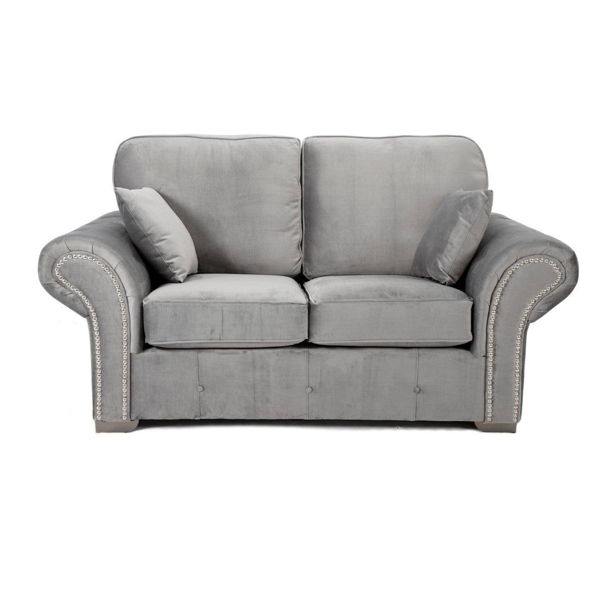 Oakland Full Back 3+2 Sofa Set in Grey Velvet - UK Online Furniture