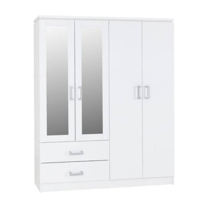Charles 4 Door Mirrored Wardrobe - UK Online Furniture