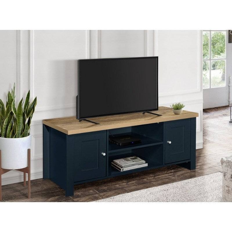 Highgate Large TV Stand - Navy, Cream, Grey - UK Online Furniture