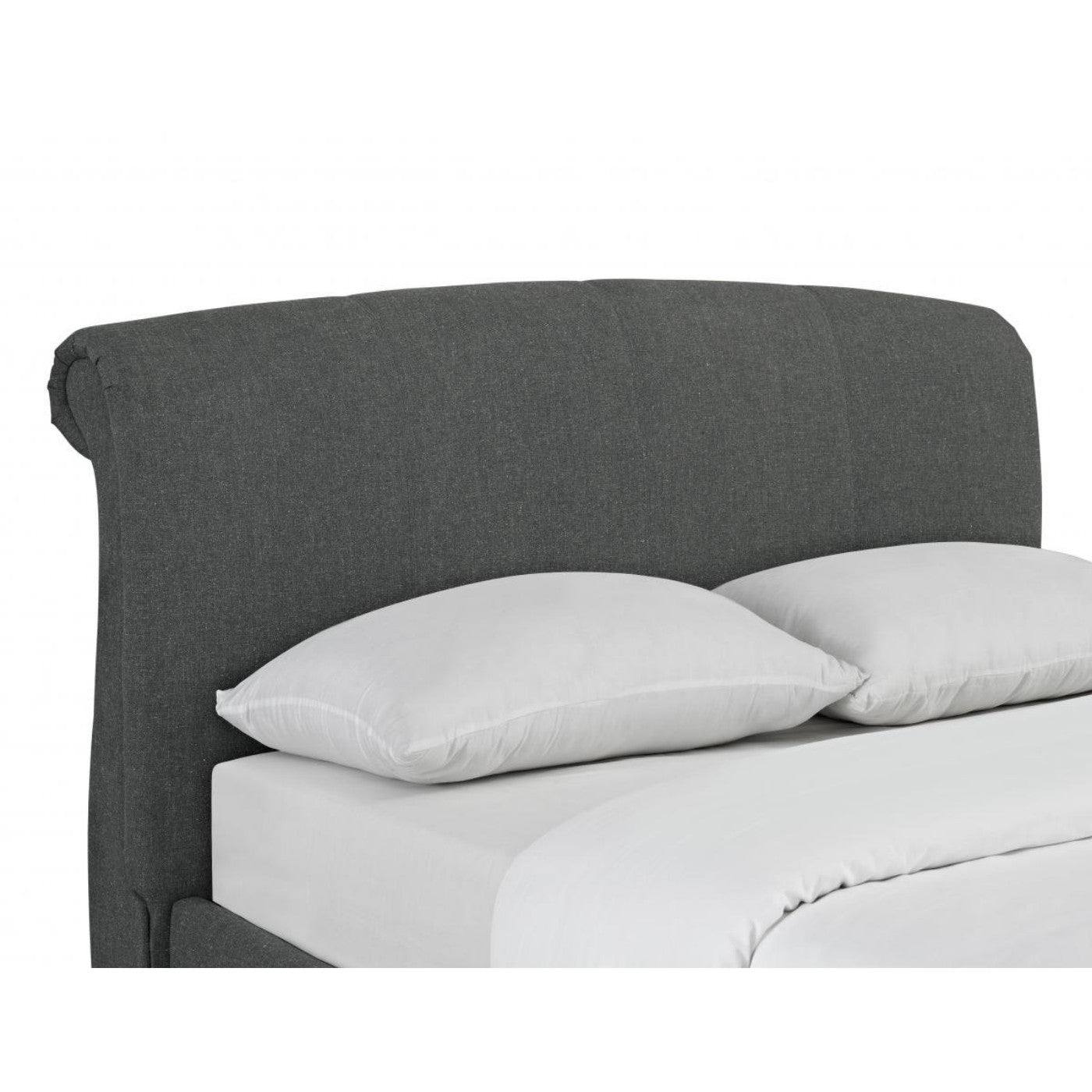 Arabella Linen Fabric Bed Frame in Grey - Double, King Size - UK Online Furniture
