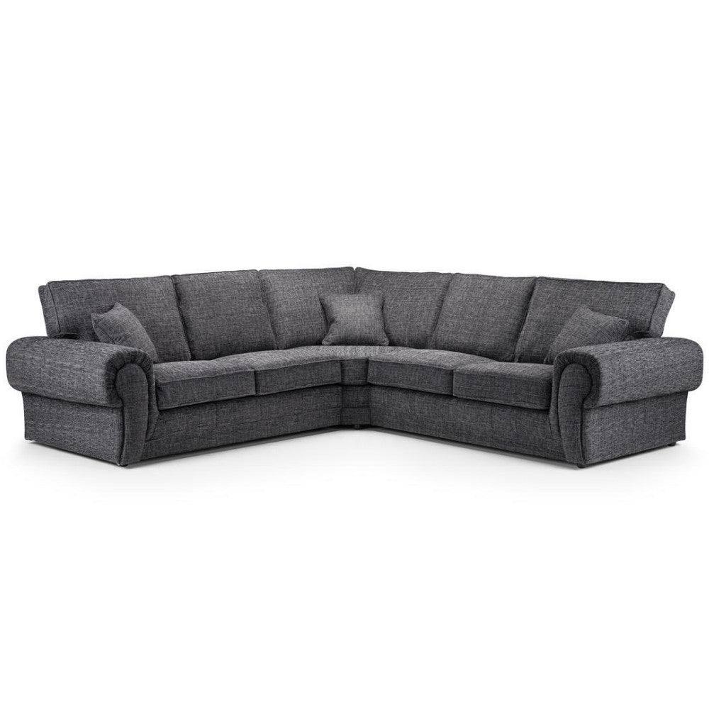 Wilcot Corner Sofa Grey Fabric - UK Online Furniture