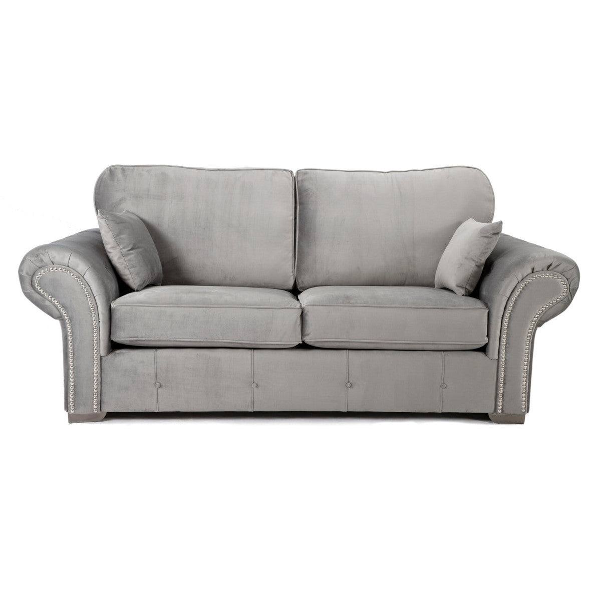 Oakland Full Back 3+2 Sofa Set in Grey Velvet - UK Online Furniture