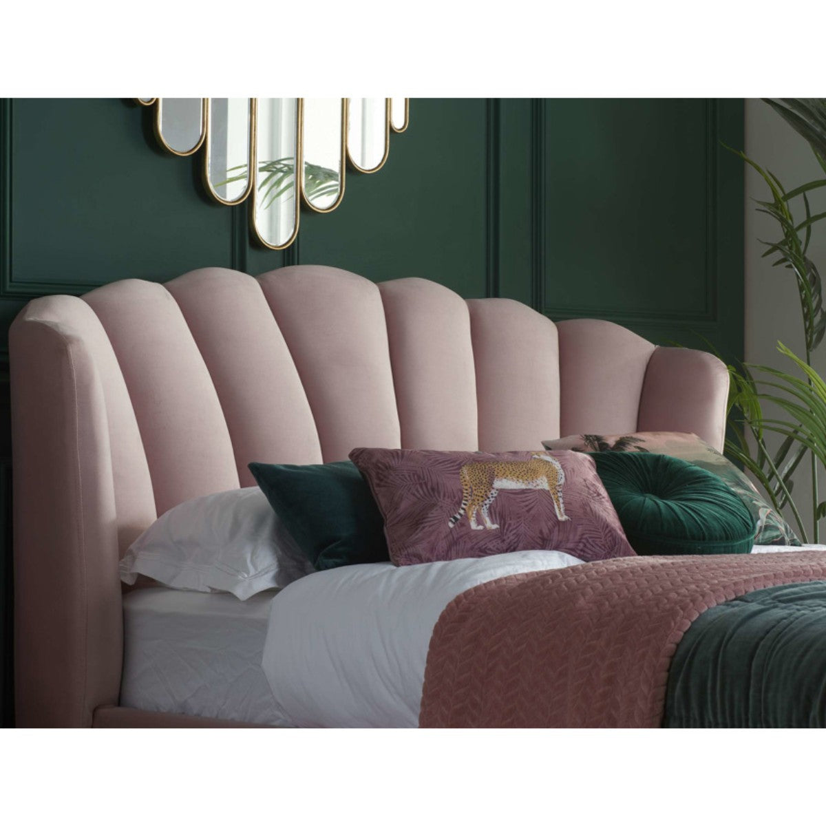 Lottie Pink Velvet Fabric Ottoman Storage Bed - Double, King - UK Online Furniture