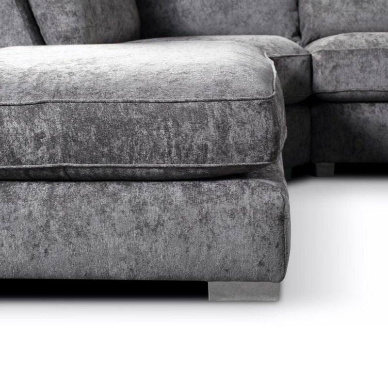 Bishop U-shape Sofa Full Back Grey - UK Online Furniture