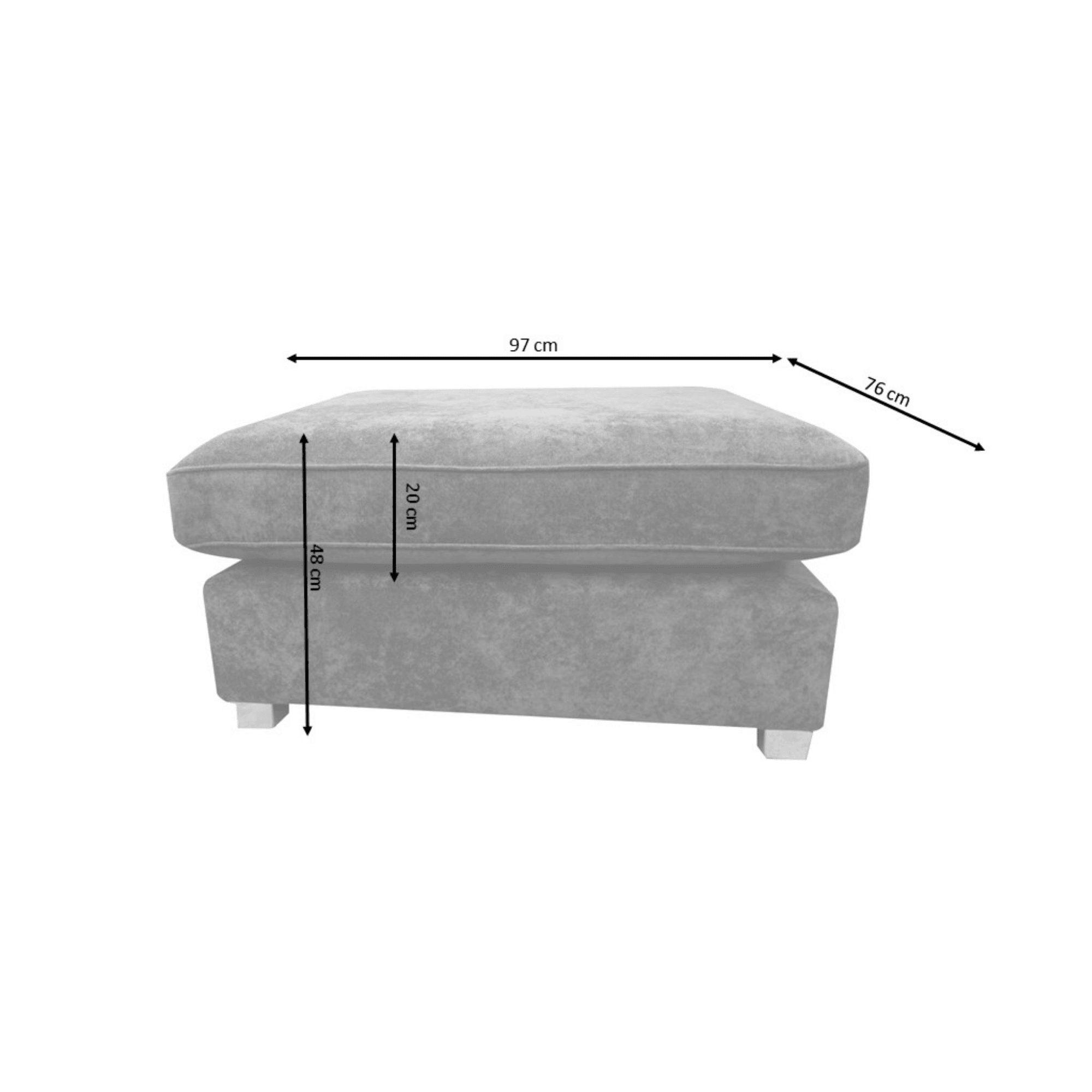 Carnaby Large U-Shaped Corner Sofa, Full Back Grey - UK Online Furniture