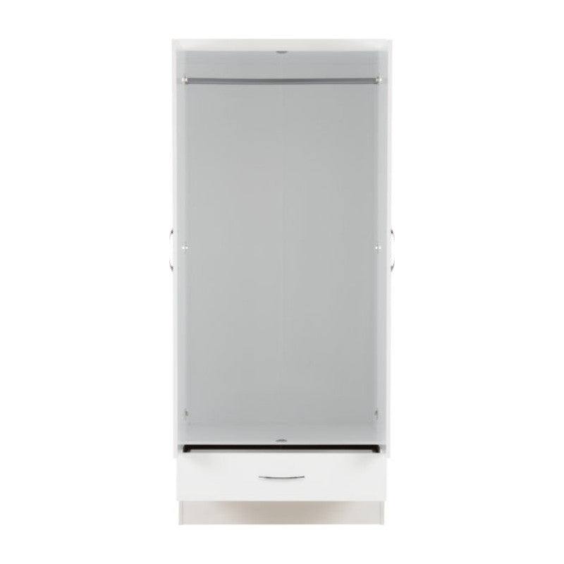 Nevada 2 Door 1 Drawer Mirrored Wardrobe - UK Online Furniture