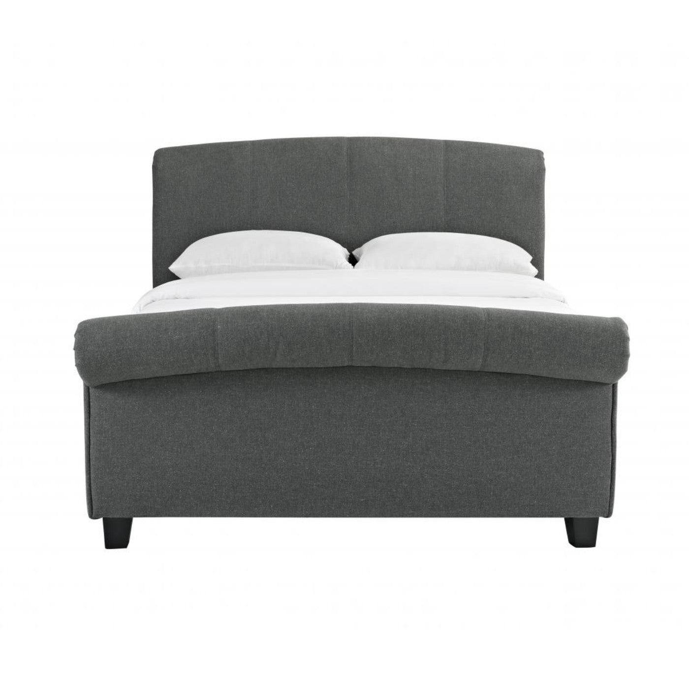 Arabella Linen Fabric Bed Frame in Grey - Double, King Size - UK Online Furniture