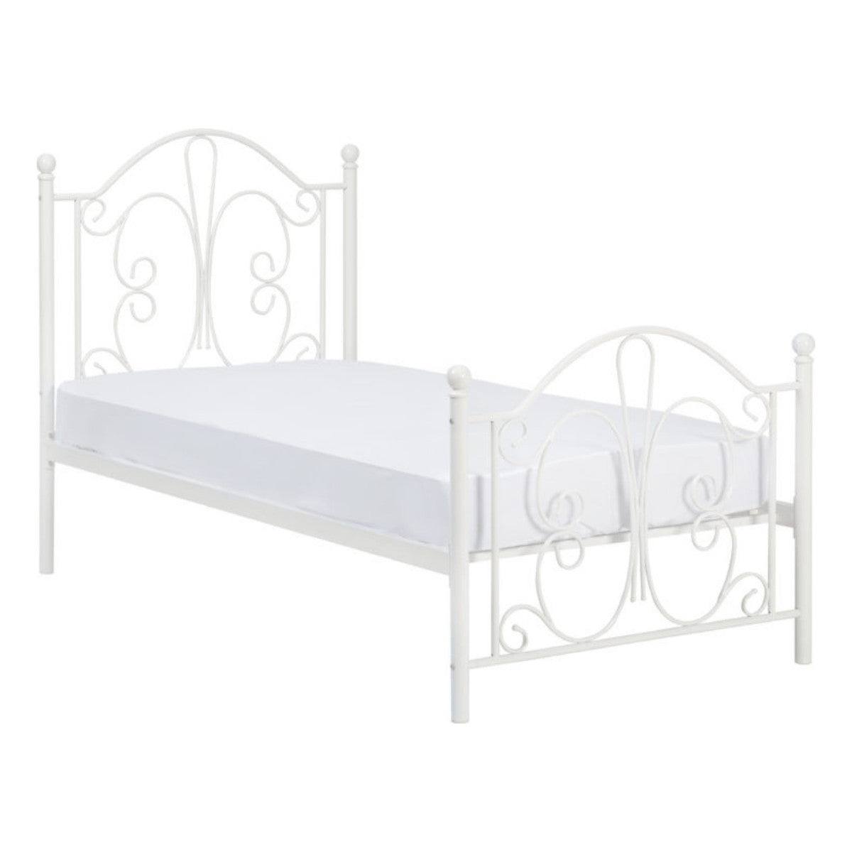 Annabel White Butterfly Metal Bed - Single, Double - UK Online Furniture