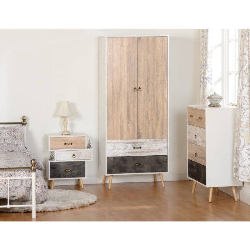 Nordic 2 Door 2 Drawer Wardrobe in Beige - UK Online Furniture