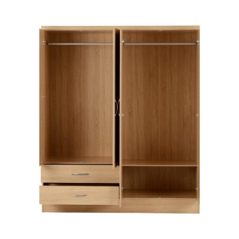 Nevada 4 Door 2 Drawer Mirrored Wardrobe - UK Online Furniture