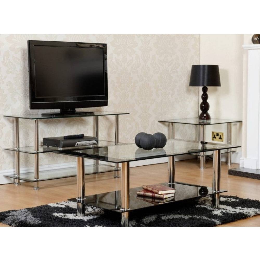 Harlequin Black Glass Coffee Table - UK Online Furniture