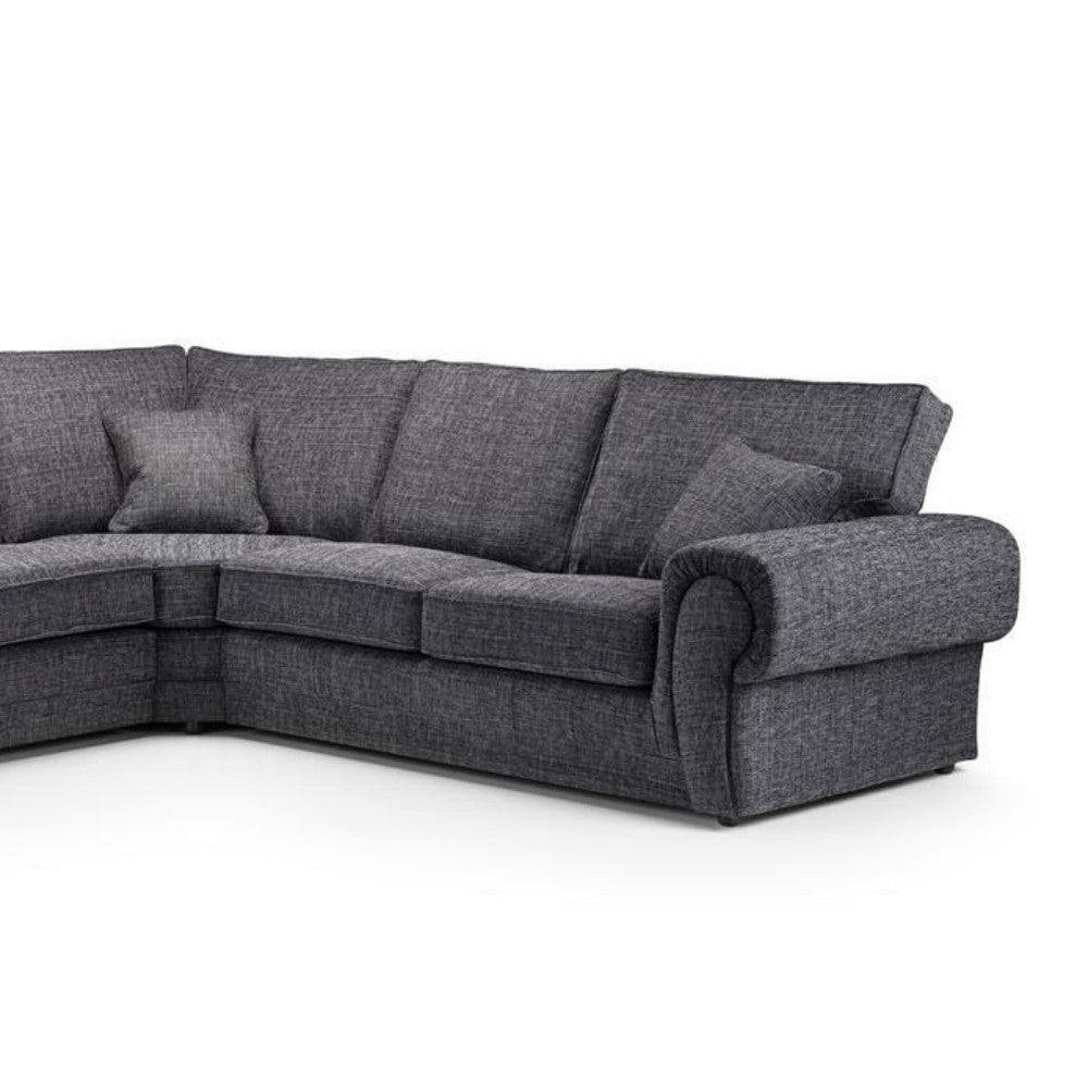 Wilcot Corner Sofa Grey Fabric - UK Online Furniture