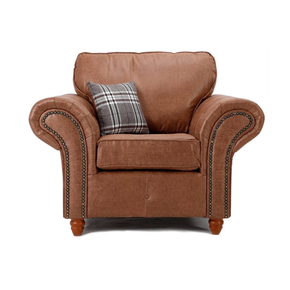 Oakland Leather Corner Sofa (Tan) - UK Online Furniture