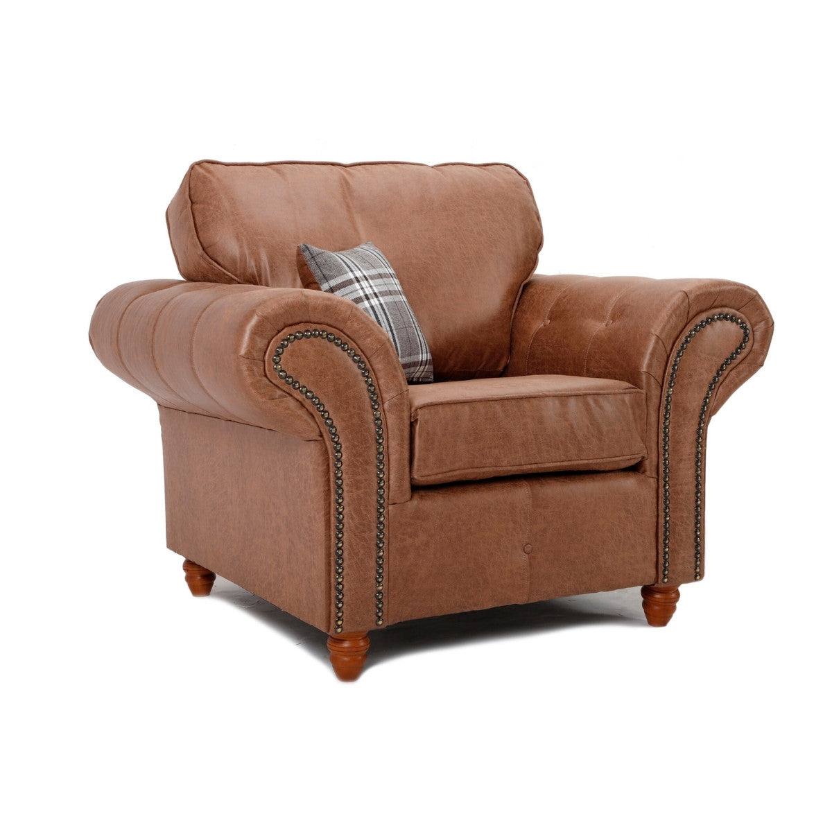 Oakland Leather Corner Sofa (Tan) - UK Online Furniture