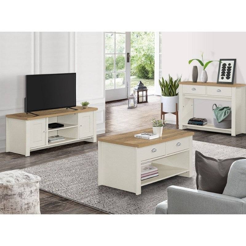 Highgate Large TV Stand - Navy, Cream, Grey - UK Online Furniture