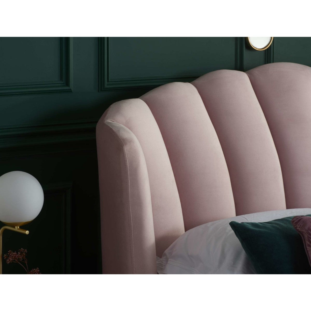 Lottie Pink Velvet Fabric Ottoman Storage Bed - Double, King - UK Online Furniture