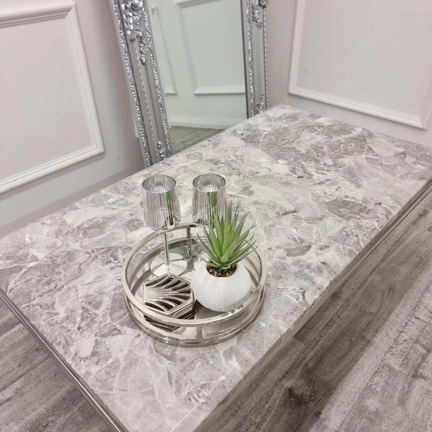 Arial Marble Coffee Table in White, Black or Grey - UK Online Furniture