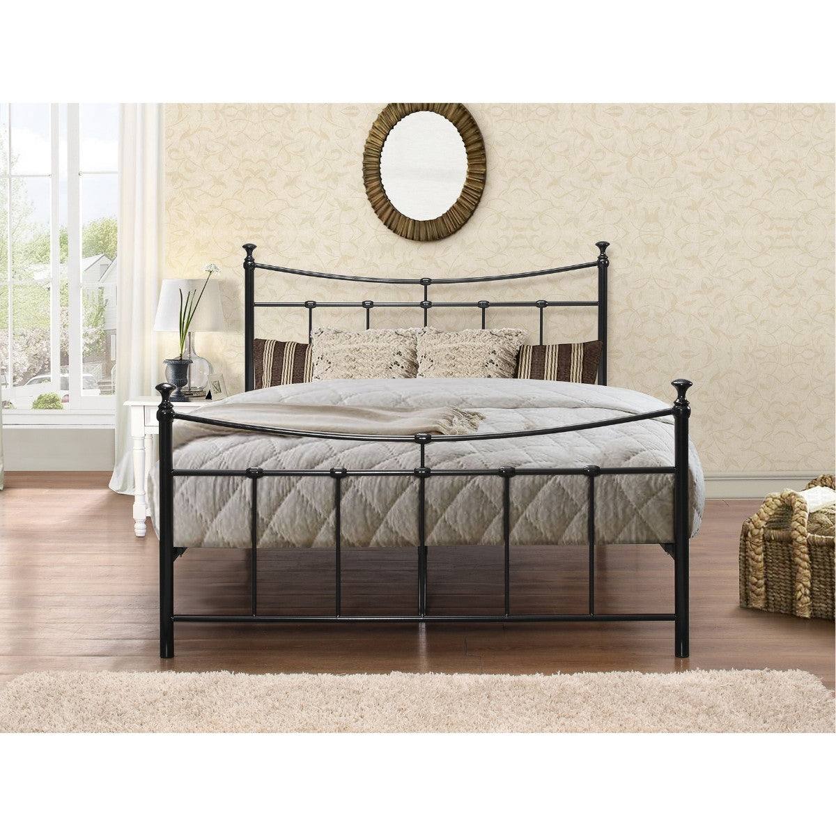 Emily Cream or Black Metal Bed - Single, Queen, Double - UK Online Furniture