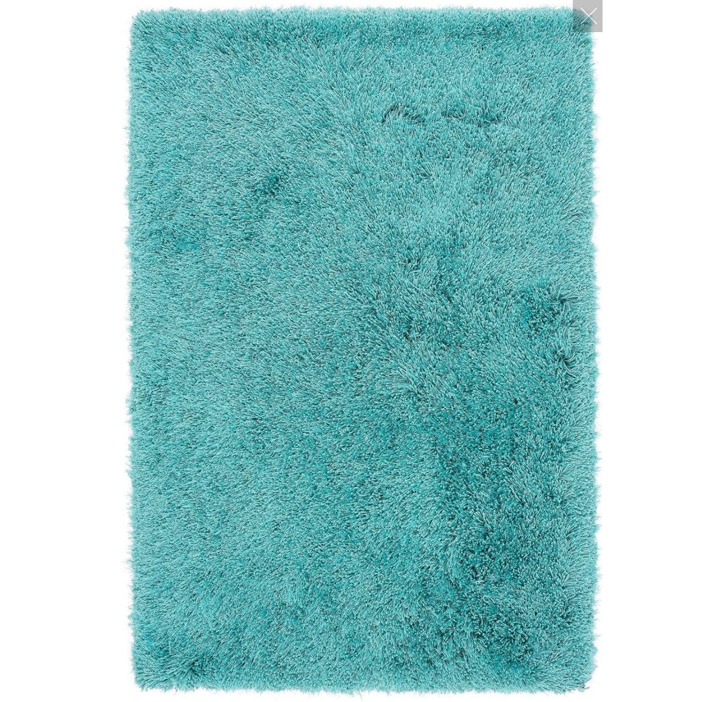 Cascade Plain Shinny Shaggy Rug - Grey, Silver, Cream, Mink, White, Blue - UK Online Furniture