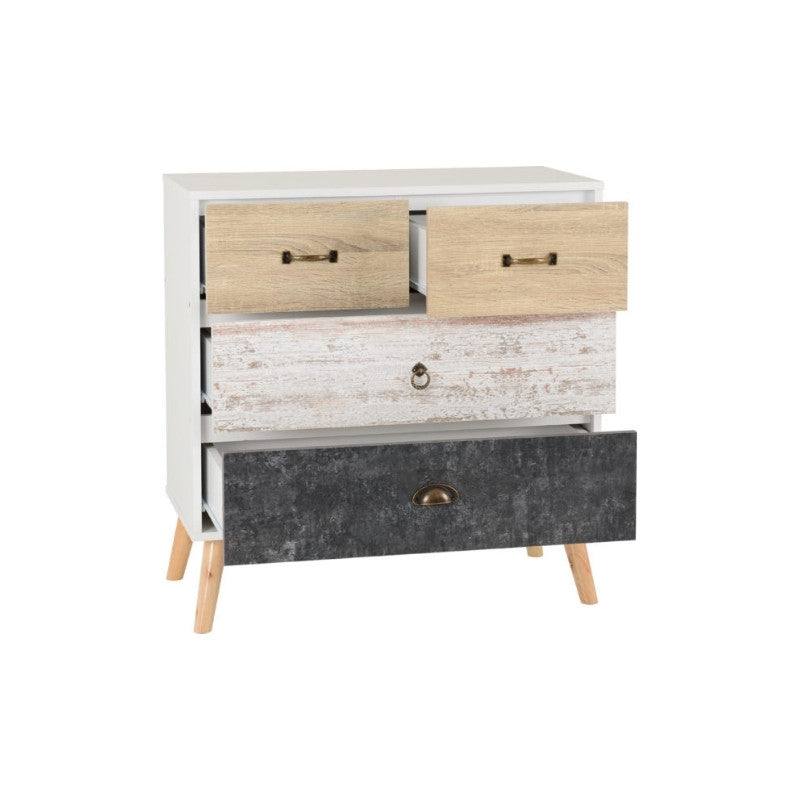 Nordic Style 2+2 Drawer Chest in Beige - UK Online Furniture