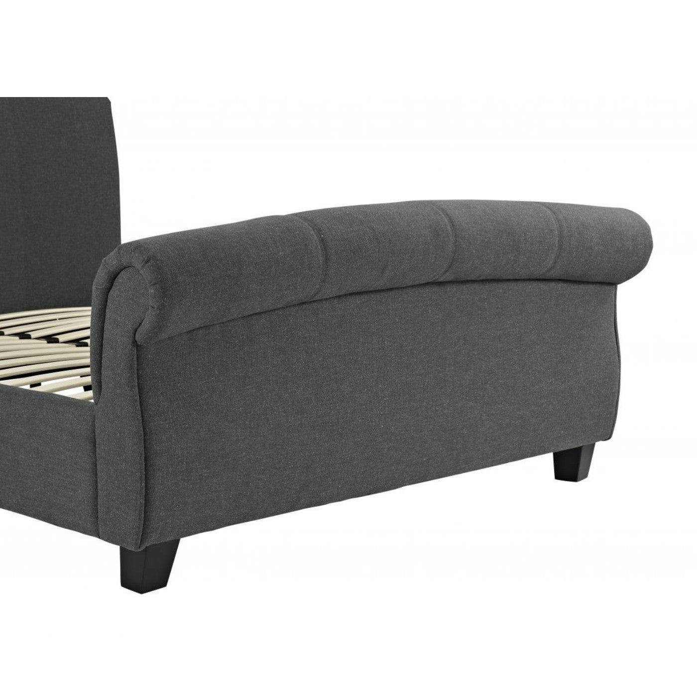 Arabella Linen Fabric Bed Frame in Grey - Double, King Size - UK Online Furniture