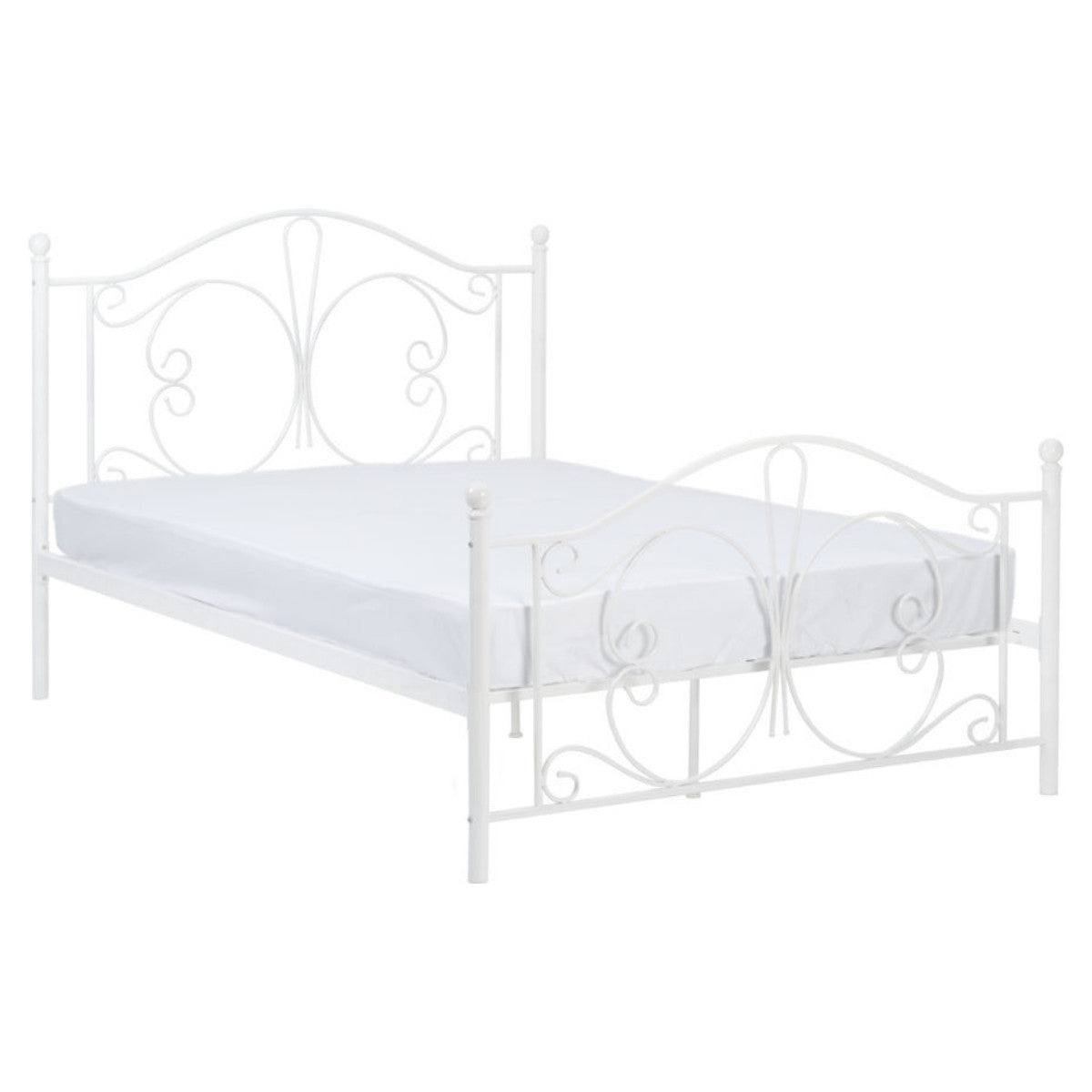 Annabel White Butterfly Metal Bed - Single, Double - UK Online Furniture