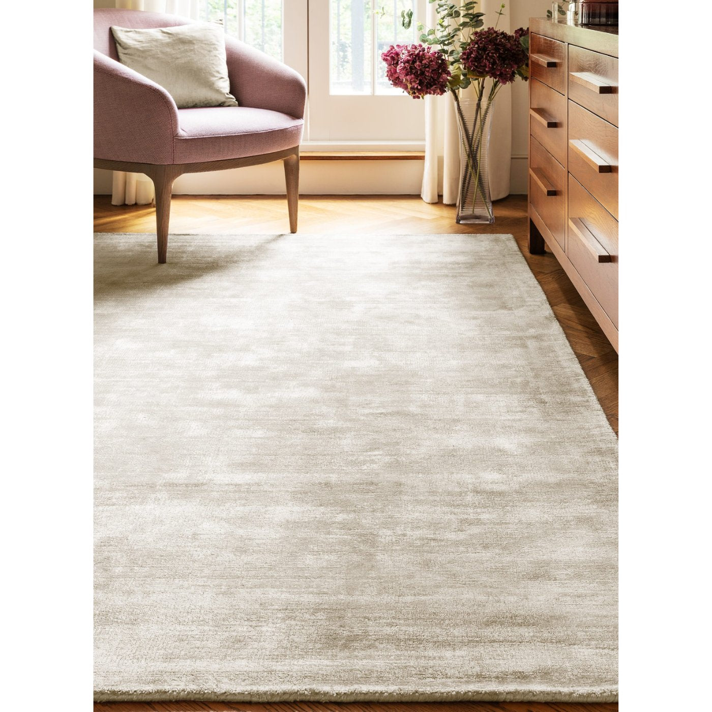 Blade Hand Woven Plain Rug - Grey, Green, Cream, Beige, Blue, Pink - UK Online Furniture